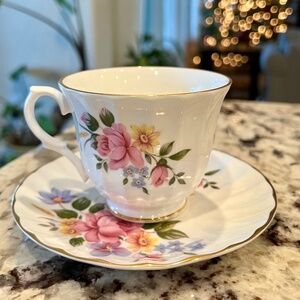 Crown Trent Fine Bone China Limited Edition Tea Cup and Saucer. Made in England.